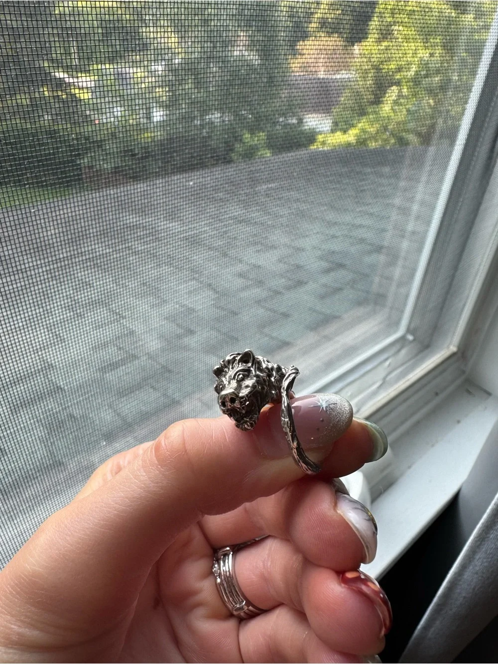 Sterling Silver Lion Ring- Size 6